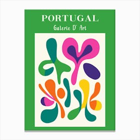 Portugal Abstrakte Bunte Formen, Reise Plakat Florale Muster Canvas Print