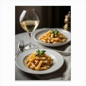 Penne With Basil And Wine Canvas Print