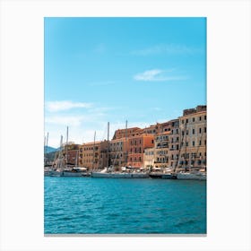 Elba Island with colorfull houses | Tuscany Italy sea Canvas Print