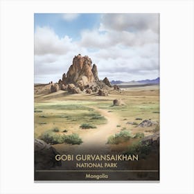 Gobi Gurvansaikhan National Park Mongolia Watercolour 3 Canvas Print