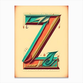 Z, Letter, Alphabet Vintage Sketch Canvas Print
