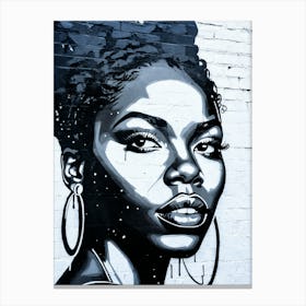 Graffiti Mural Of Beautiful Black Woman 204 Canvas Print