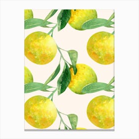 Watercolor Lemons Canvas Print