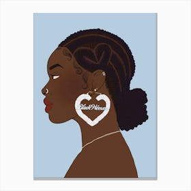 Black Girl With Silver Hoop Earrings Toile