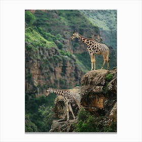 Giraffes In The Mountains 1 Canvas Print