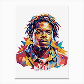 Dababy 02 Portrait Music WPAP Pop Art Canvas Print