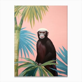 Capuchin Monkey 3 Tropical Animal Portrait Canvas Print