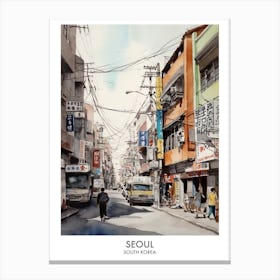 Seoul 1 Watercolour Travel Poster Canvas Print