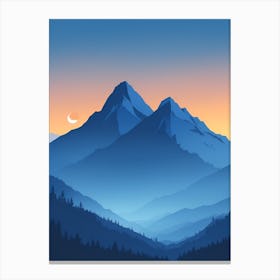Misty Mountain Background Blue Color Theme Sunset Simple Minimalistic Vector Art Light Color 2 20231023195935278 Jaxu 9cym Canvas Print