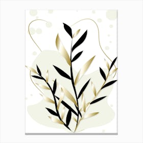 Black and Gold Botanical Canvas Print