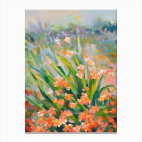 Clivia Impressionist Painting Plant Canvas Print