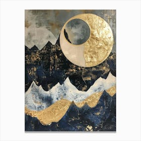 Moon And Mountains 3 Canvas Print