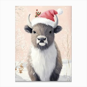 Yak In Santa Hat Canvas Print