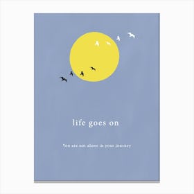 Life Goes On - Birds over the Moon Canvas Print