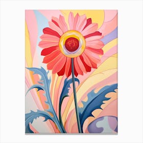 Gaillardia 3 Hilma Af Klint Inspired Pastel Flower Painting Canvas Print