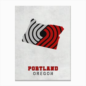 Portland Trail Blazers Portland Oregon State Map Canvas Print