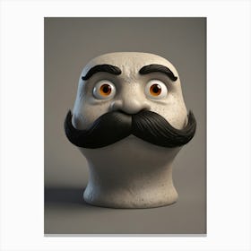 Mustache Head Canvas Print