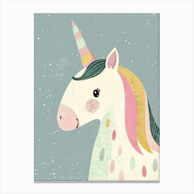 Pastel Storybook Style Unicorn 7 Canvas Print