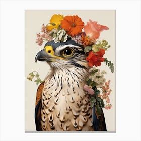 Bird With A Flower Crown Eurasian Sparrowhawk 3 Canvas Print