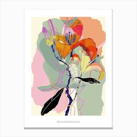 Colourful Flower Illustration Poster Bougainvillea 2 Canvas Print
