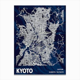 Kyoto Crocus Marble Map Canvas Print