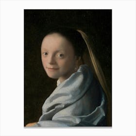 Johannes Vermeer Study Of A Young Woman Canvas Print