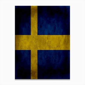 Sweden Flag Texture Canvas Print