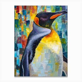 King Penguin Fernandina Island Colour Block Painting 1 Canvas Print