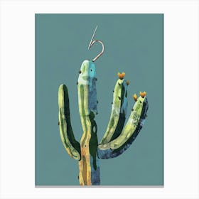 Fishhook Cactus Minimalist Abstract Illustration 2 Canvas Print
