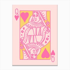 Queen Of Hearts | Yellow Canvas Print