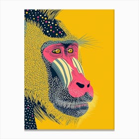 Yellow Mandrill 3 Canvas Print