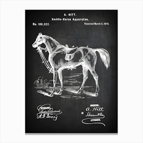 Horse Saddle Patent, Saddle Bridle Art, Horse Riding Gifts, Horse Saddle Wall Decor, Horse Poster, Horse Rider Print, Patent, Hh3221 Canvas Print
