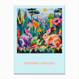 Hopping Around Bunnies In Vegetables Poster 2 Canvas Print
