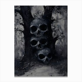 Skulls In The Tree Canvas Print