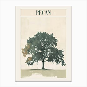 Pecan Tree Minimal Japandi Illustration 1 Poster Canvas Print