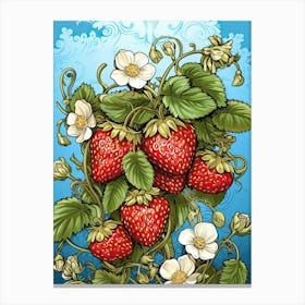 Strawberries Illustration 4 Canvas Print