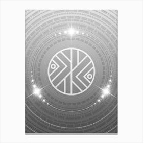 Geometric Glyph in White and Silver with Sparkle Array n.0257 Canvas Print