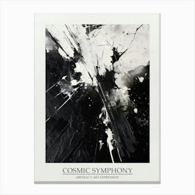 Cosmic Symphony Abstract Black And White 3 Poster Canvas Print