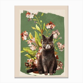 Cat In The Garden 1 Canvas Print