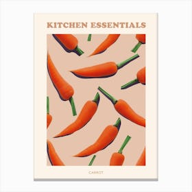 Carrots Pattern Illustration Poster 1 Canvas Print