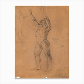 Study Sheet Male Nudes, Egon Schiele Canvas Print
