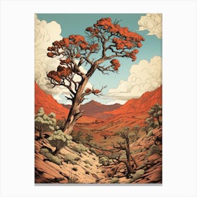  Retro Illustration Of A Joshua Tree Pattern In Grand 4 Canvas Print