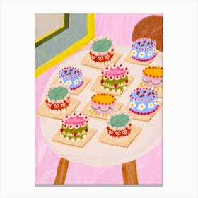 Cakes On A Table Canvas Print
