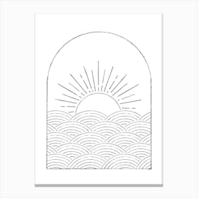 Arch line art mimimalist seascape Canvas Print