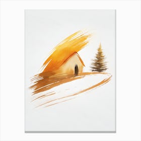 House And Tree in the Brush Sun Canvas Print