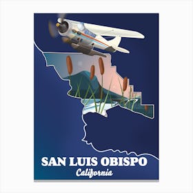 San Luis Obispo California Travel map Canvas Print