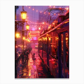 Russian City At Night Canvas Print