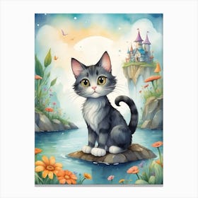 Cat In The Castle Canvas Print