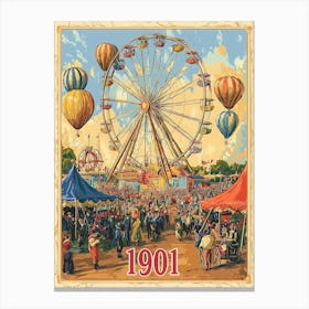 Aihrgdesign A Nostalgic Poster Of A 1901 Fairground With A Fe 9e206afc A132 422c 9c1c Dc3c5849c0b0 2 Canvas Print