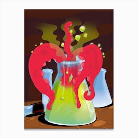 Science Flask Experiment Lab Monster Canvas Print